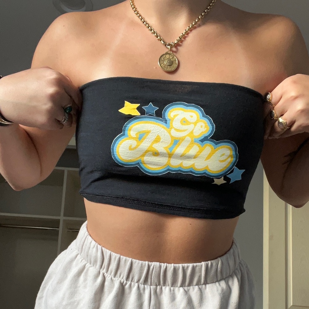 3/$15'Go Blue' Strapless Tube Top - Blue